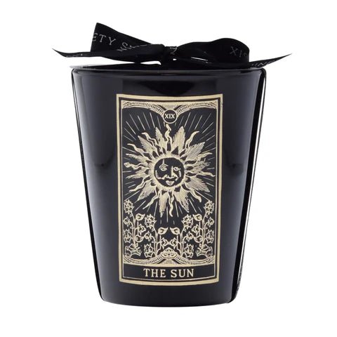 The Sun Tarot Onyx Rose Large Glass Candle Candles - Gothic & Alternative Gift - Haunted