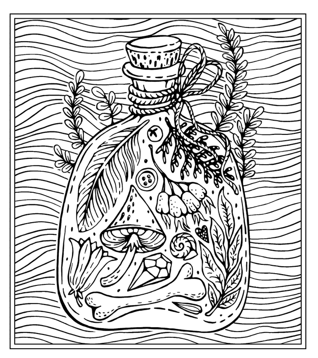 The Witch Coloring Book: Color Your Way Through Spells and Potions - Gothic & Alternative Gift - Haunted