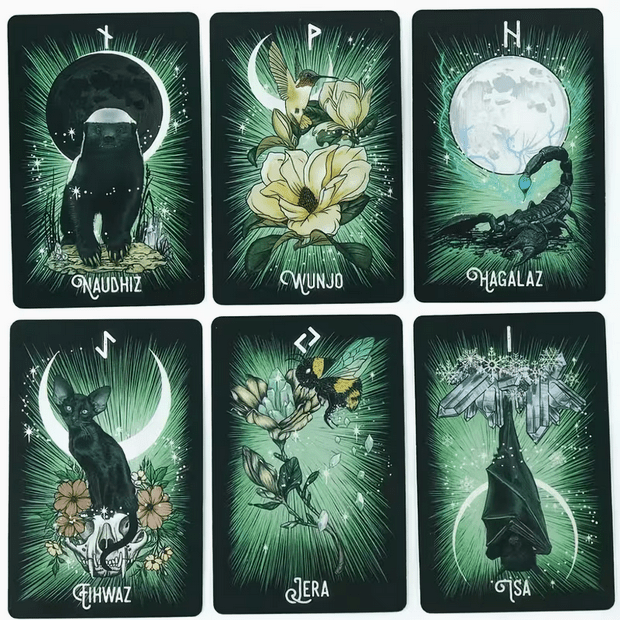 The Witch's Familiar Rune Oracle Divination Card Deck Witch Supplies - Gothic & Alternative Gift - Haunted