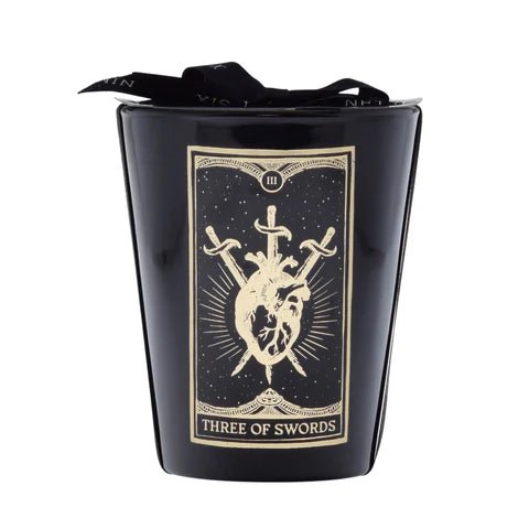 Three Of Swords Tarot Blood Orange Large Glass Candle Candles - Gothic & Alternative Gift - Haunted