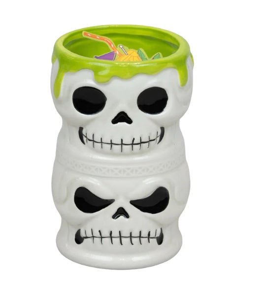 Tiki Skulls Cute Halloween Candle Ceramic Candles - Gothic & Alternative Gift - Haunted