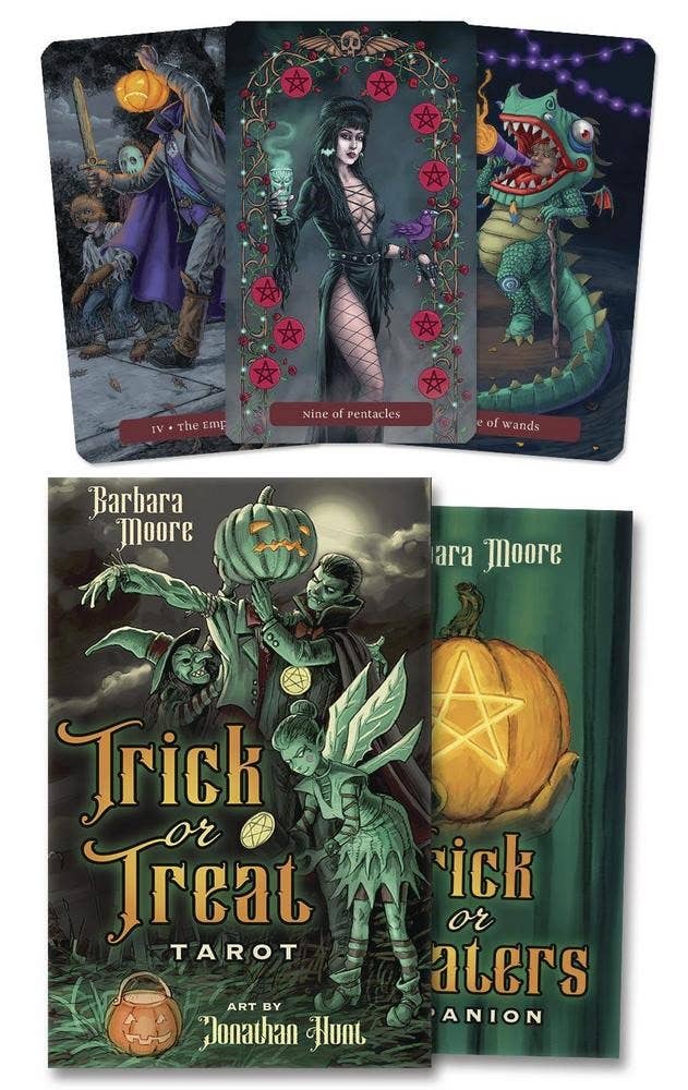 Trick or Treat Tarot Small Kit – 78 Halloween Cards & Guidebook Tarot Decks - Gothic & Alternative Gift - Haunted