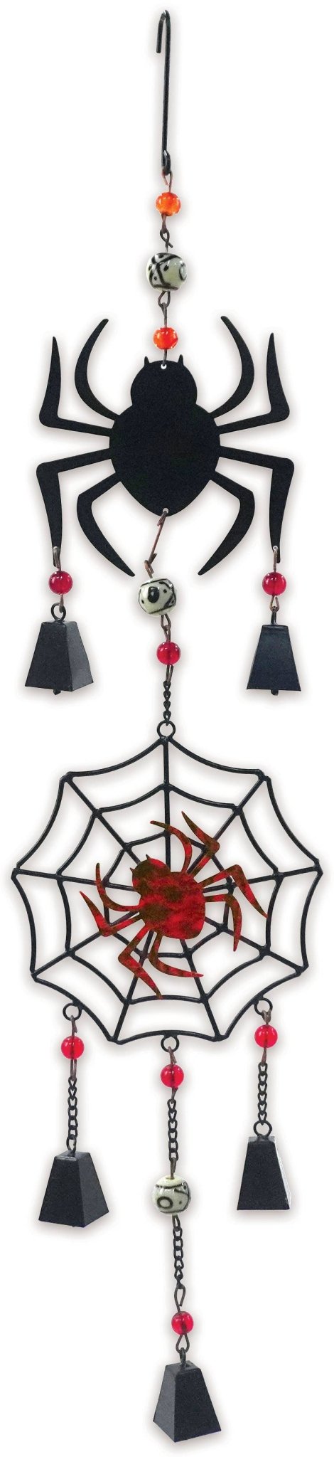 Trio Spider Wind Chime Garden Decor - Gothic & Alternative Gift - Haunted