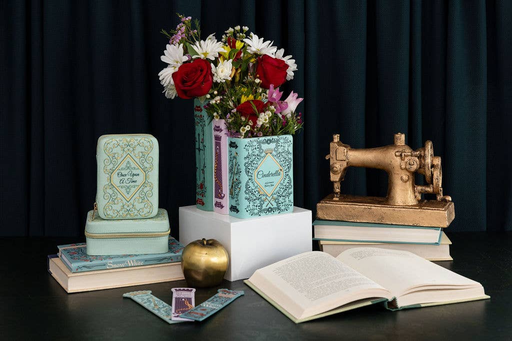 Triple Book Shaped Vase, Grimm's Fairy Tales Garden Decor - Gothic & Alternative Gift - Haunted