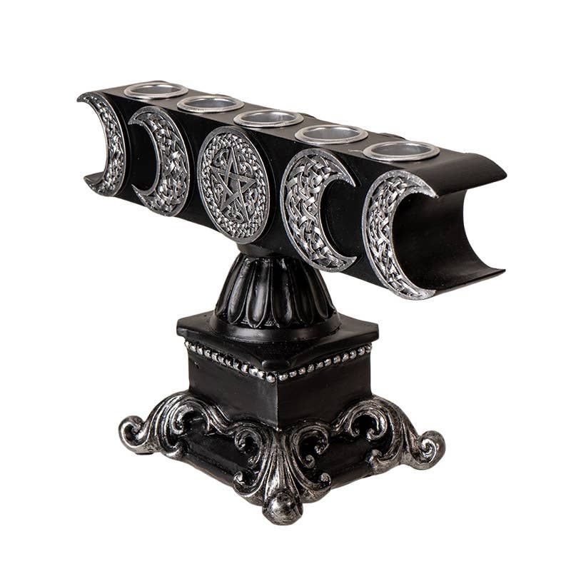 Triple Moon Candelabra Candle Holder Candles - Gothic & Alternative Gift - Haunted