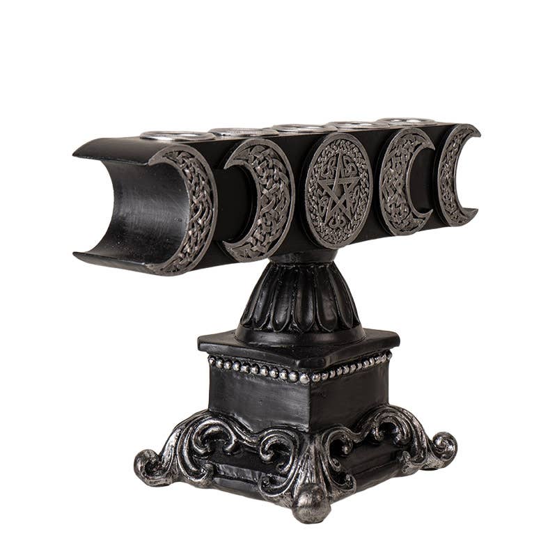 Triple Moon Candelabra Candle Holder Candles - Gothic & Alternative Gift - Haunted