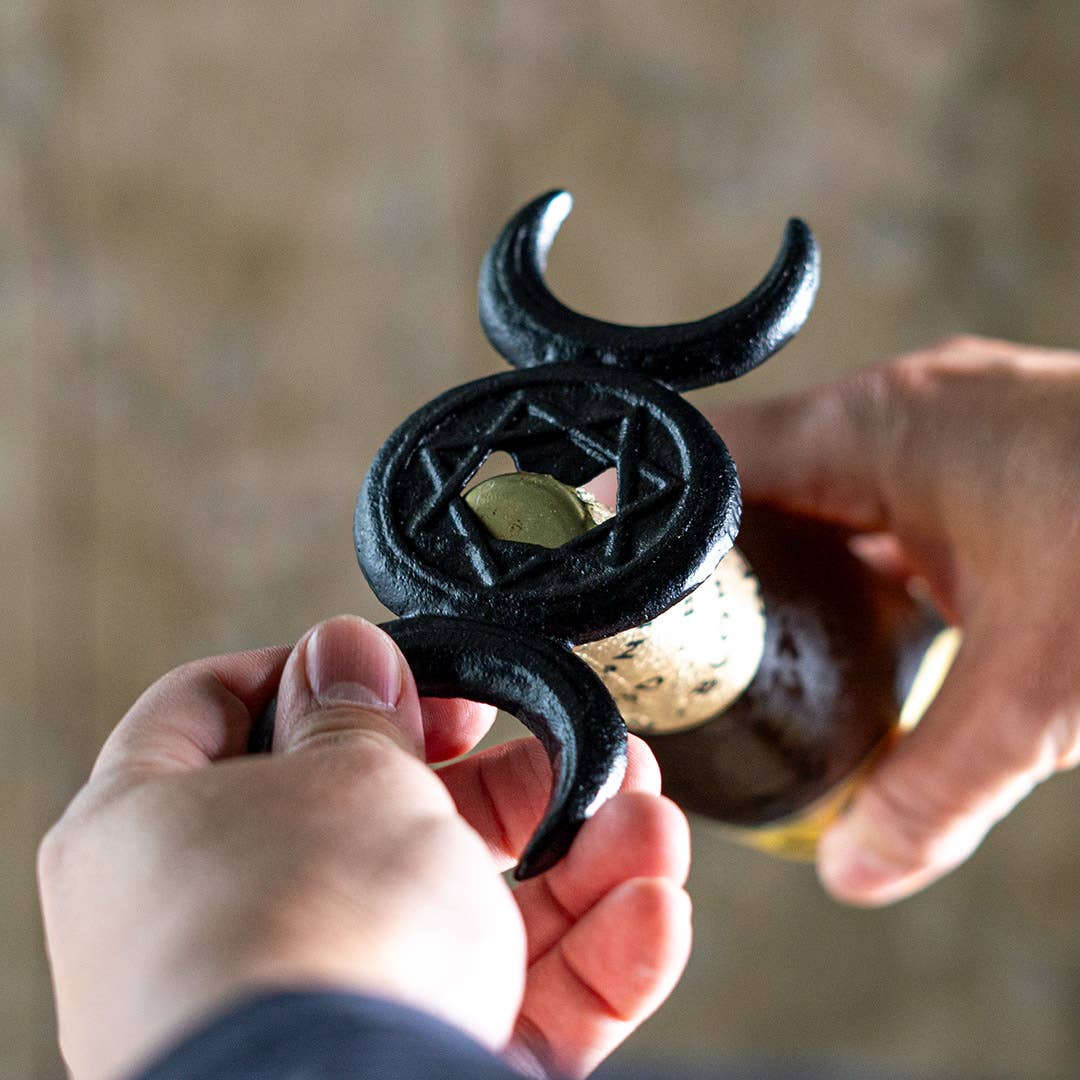 Triple Moon Cast Iron Bottle Opener Kitchenware - Gothic & Alternative Gift - Haunted