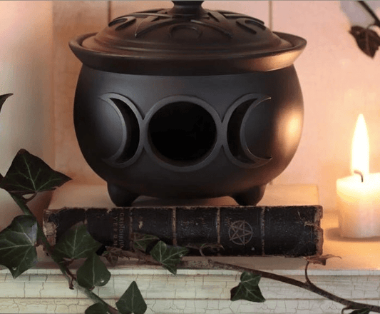 Triple Moon Cauldron Trinket & Jewelry Box Pot Home Decor - Gothic & Alternative Gift - Haunted
