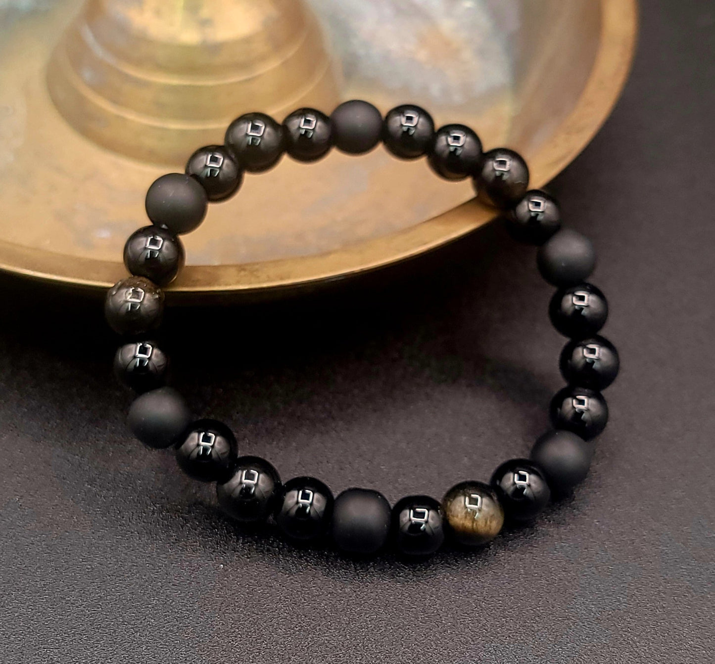 Triple Protection Crystal Intention Bracelet Jewelry - Gothic & Alternative Gift - Haunted