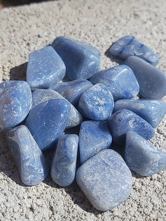 Tumbled Blue Aventurine Crystal Hand Stone Crystals - Gothic & Alternative Gift - Haunted