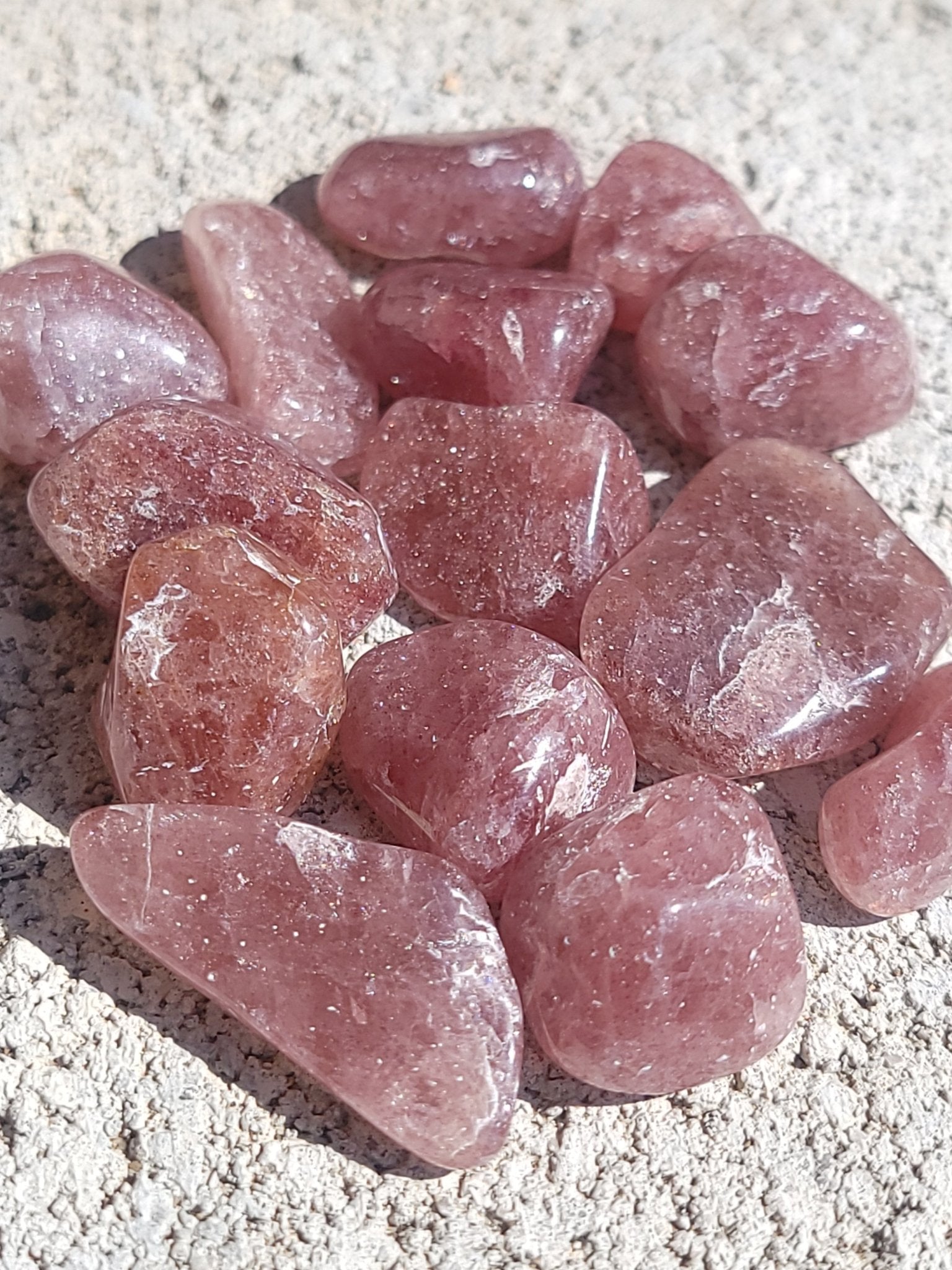 Tumbled Strawberry Quartz Crystal Stone Crystals - Gothic & Alternative Gift - Haunted