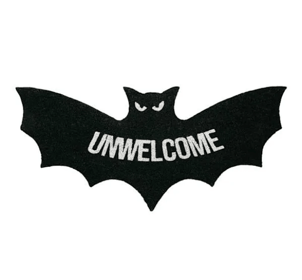 UNWELCOME Black Bat Door Mat Large Home Decor - Gothic & Alternative Gift - Haunted