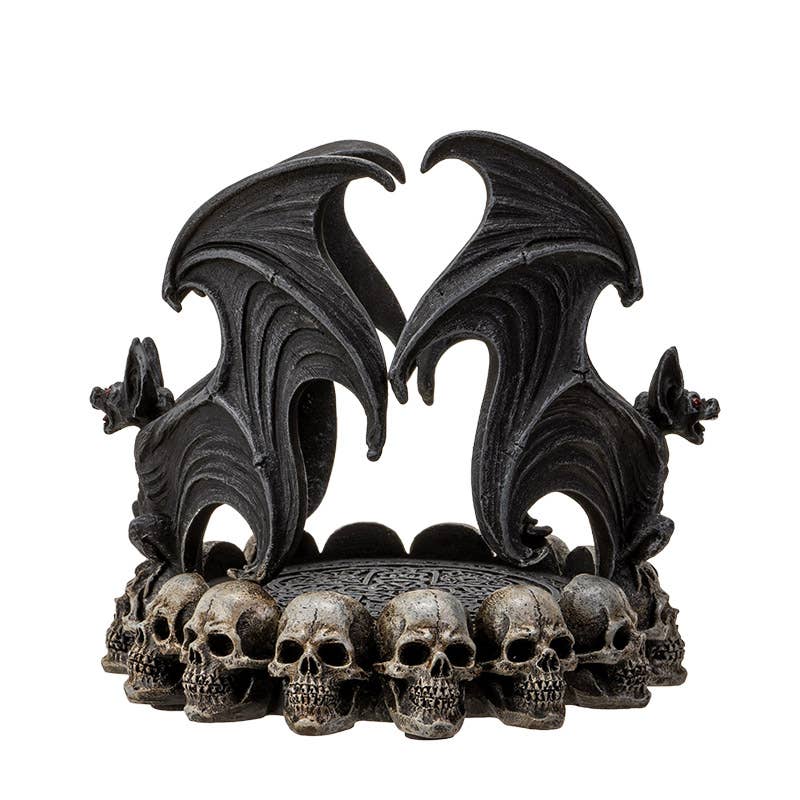 Vampire Bat with Skulls Candle Holder - Bottle Holder Candle holders - Gothic & Alternative Gift - Haunted