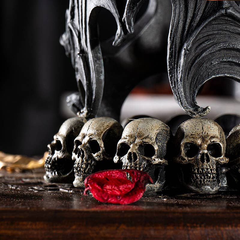 Vampire Bat with Skulls Candle Holder - Bottle Holder Candle holders - Gothic & Alternative Gift - Haunted
