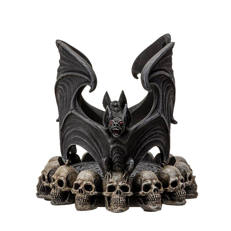 Vampire Bat with Skulls Candle Holder - Bottle Holder Candle holders - Gothic & Alternative Gift - Haunted