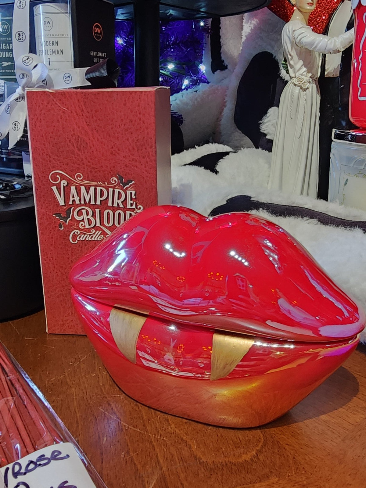 Vampire Bite Lips Candle POUTY LIPS - Perfect for Valentines Day Ruby Riot Glass Candle Candles - Gothic & Alternative Gift - Haunted