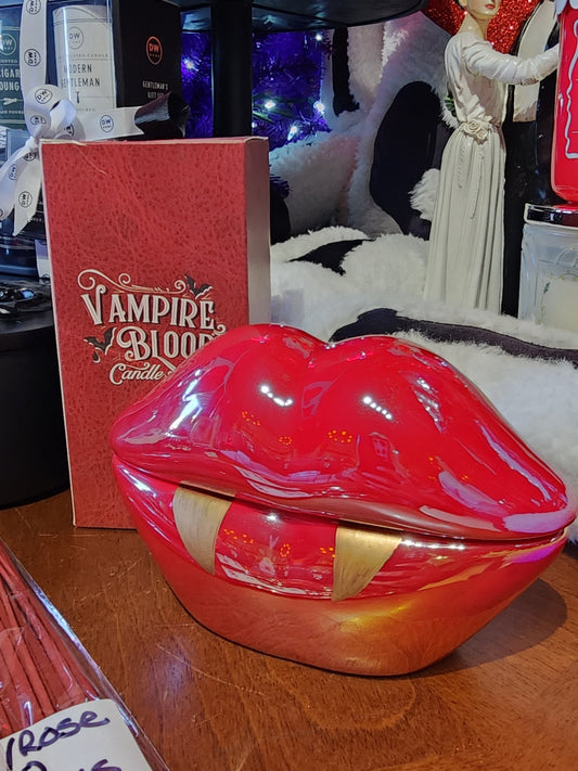 Vampire Bite Lips Candle POUTY LIPS - Perfect for Valentines Day Ruby Riot Glass Candle Candles - Gothic & Alternative Gift - Haunted