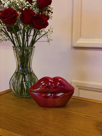Vampire Bite Lips Candle POUTY LIPS - Perfect for Valentines Day Ruby Riot Glass Candle Candles - Gothic & Alternative Gift - Haunted