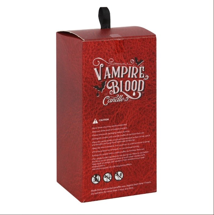 Vampire Blood Pillar Taper Candle Bleeding Wax Black and Red Unscented Candles - Gothic & Alternative Gift - Haunted