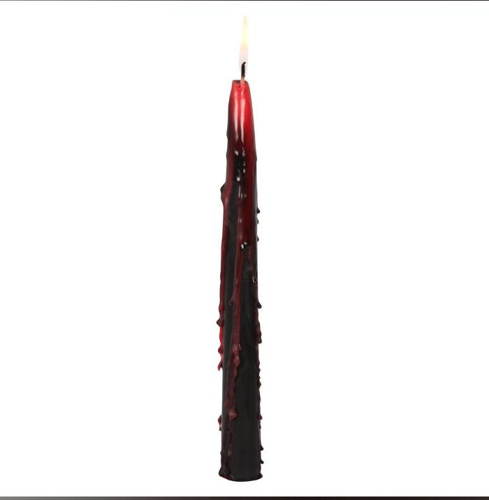 Vampire Blood Pillar Taper Candle Bleeding Wax Black and Red Unscented Candles - Gothic & Alternative Gift - Haunted