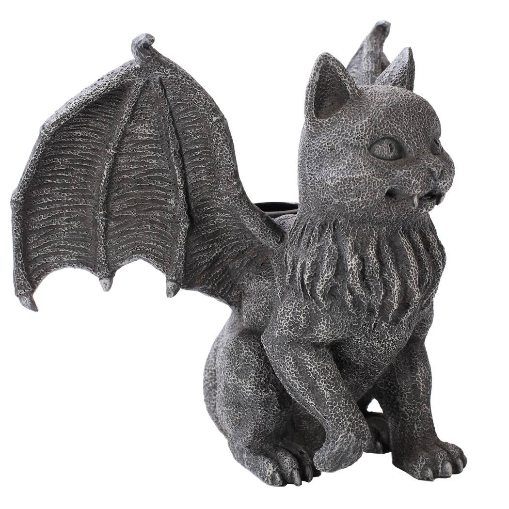 Vampire Winged Cat Gargoyle Candleholder Candle Holder - Gothic & Alternative Gift - Haunted