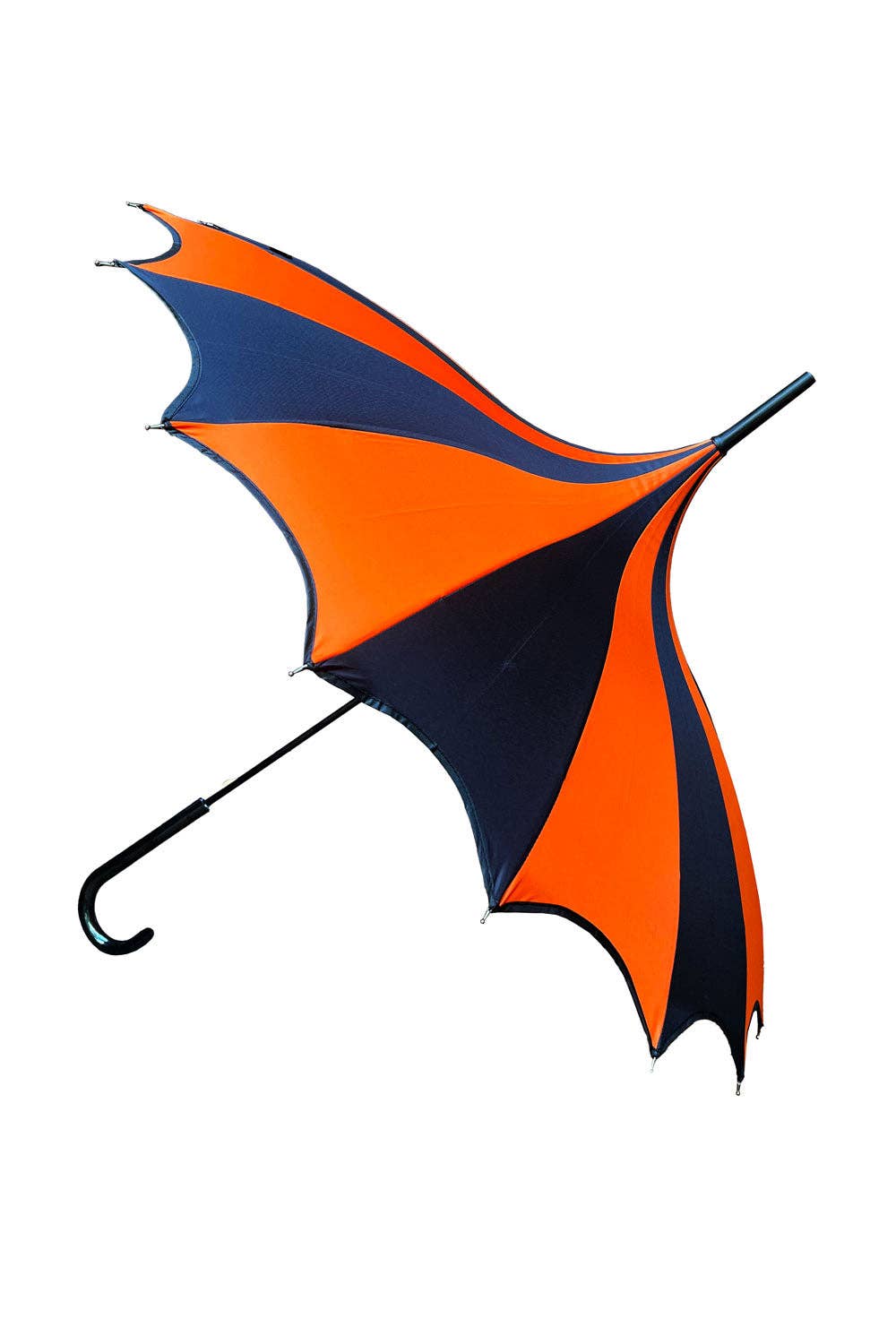 VampireFreaks Black & Orange Halloween Batwing Pagoda Umbrella Accessories - Gothic & Alternative Gift - Haunted