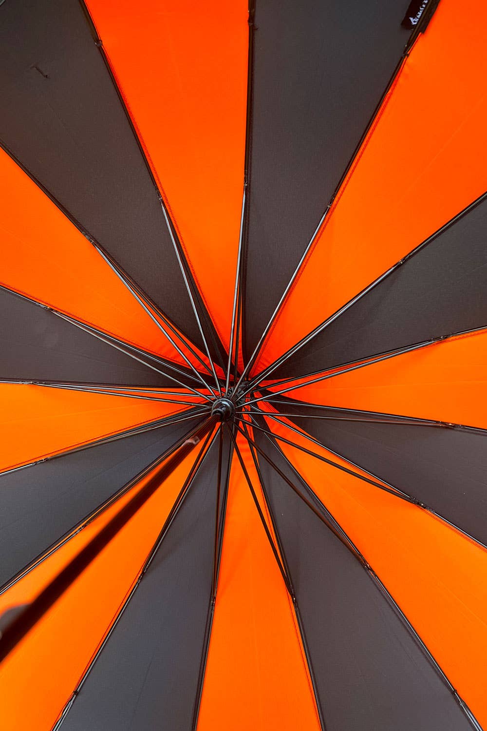 VampireFreaks Black & Orange Halloween Batwing Pagoda Umbrella Accessories - Gothic & Alternative Gift - Haunted