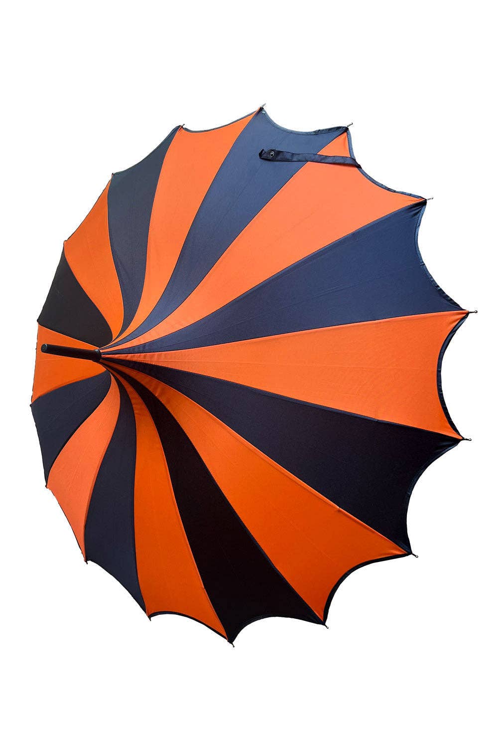 VampireFreaks Black & Orange Halloween Batwing Pagoda Umbrella Accessories - Gothic & Alternative Gift - Haunted