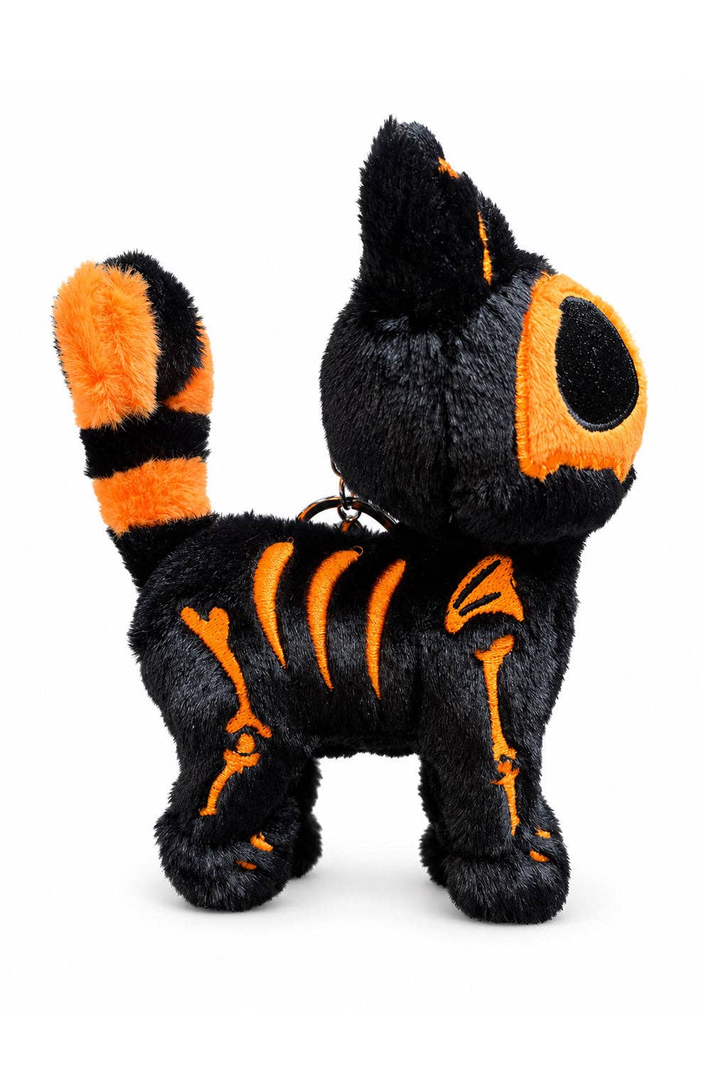 VampireFreaks Pumpkin Bones Skelekitty Plush Cat Keychain Accessories - Gothic & Alternative Gift - Haunted