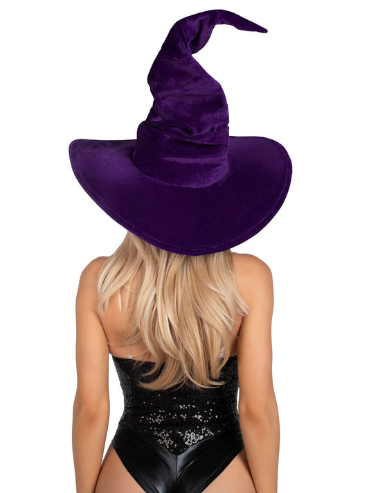 Velvet Ruched Witch Hat Purple Costumes - Gothic & Alternative Gift - Haunted