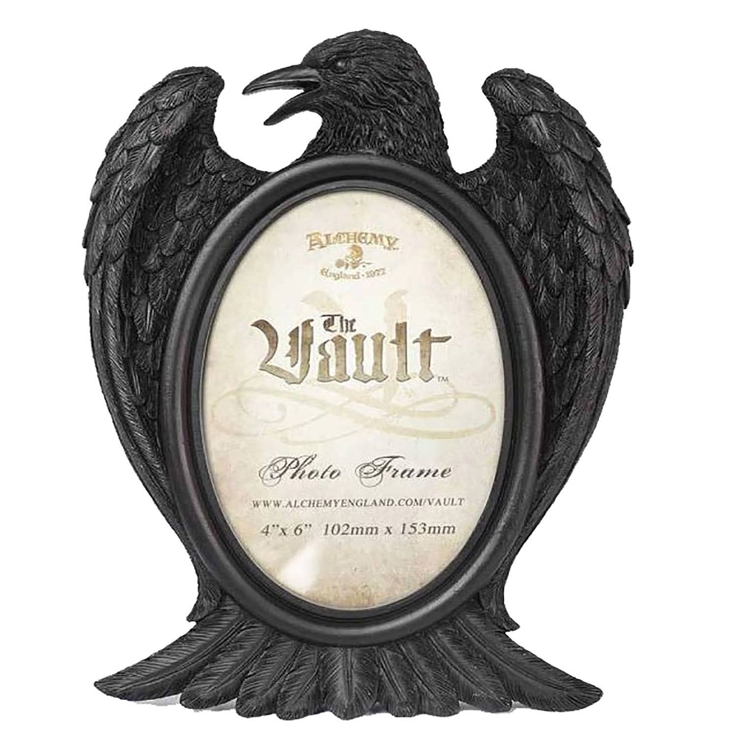 Victorian Goth Black Raven 4 X 6 Picture Frame Frames - Gothic & Alternative Gift - Haunted