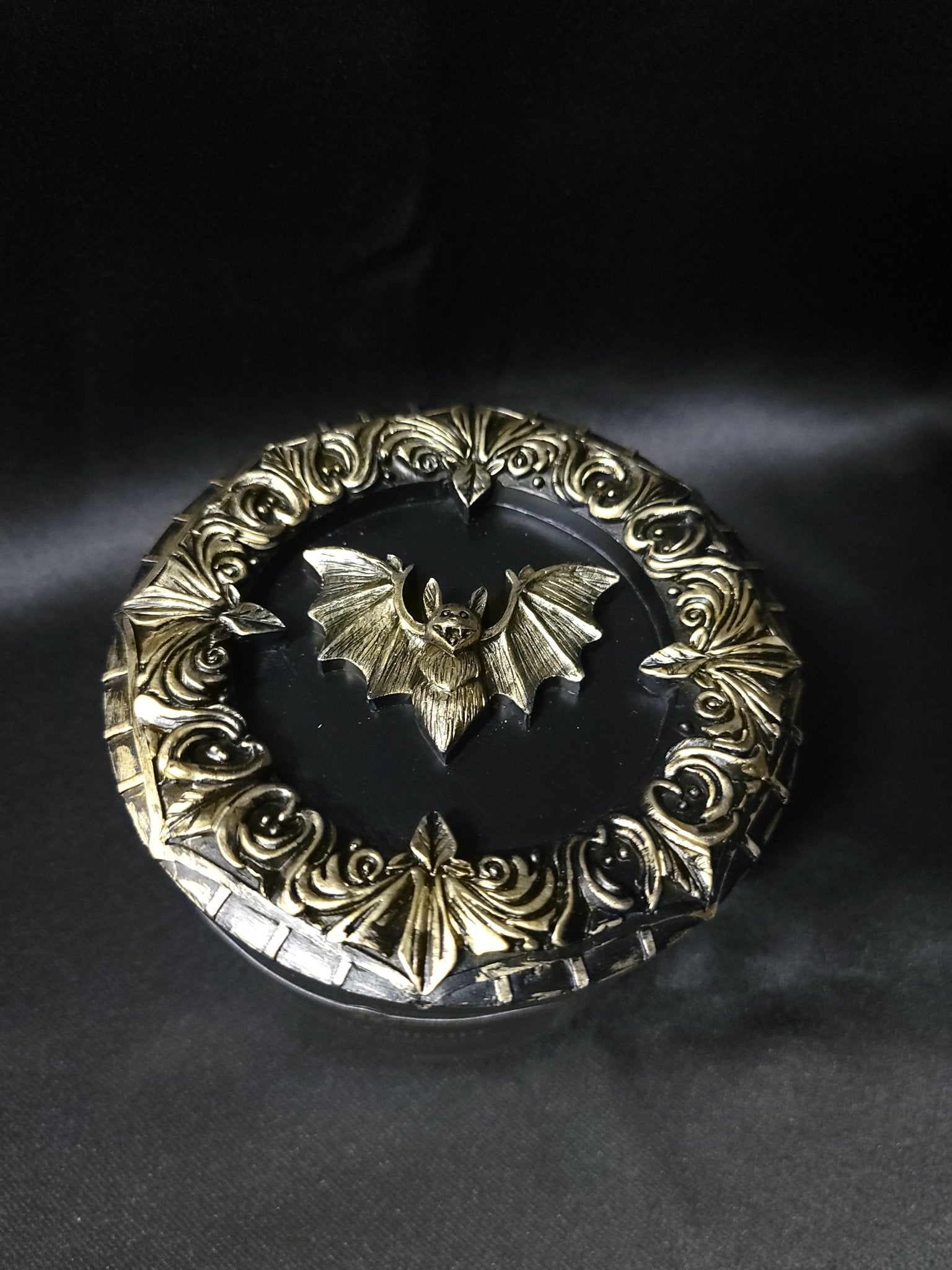 Victorian Goth Glass Candle Fright Night with Bat Lid Candles - Gothic & Alternative Gift - Haunted