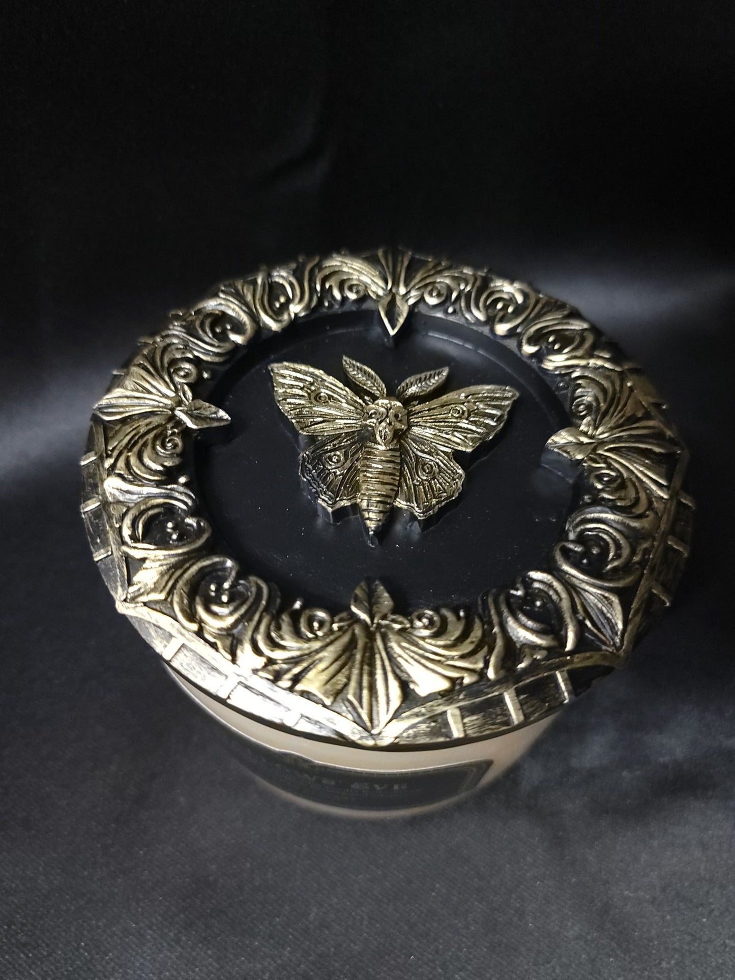 Victorian Goth Glass Candle Hallows' Eve With Death Moth Candles - Gothic & Alternative Gift - Haunted