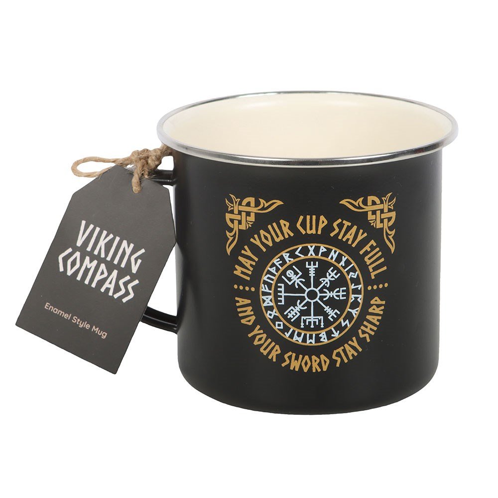 Viking Compass Enamel Mug Drinkware - Gothic & Alternative Gift - Haunted