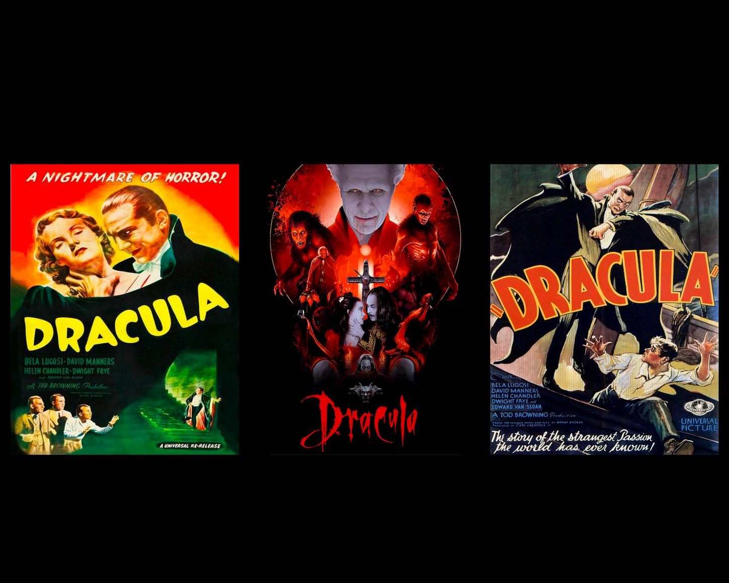 Vintage Dracula Horror Movie Poster Canvas Print Goth Wall Art Halloween Wall Hanging - Gothic & Alternative Gift - Haunted
