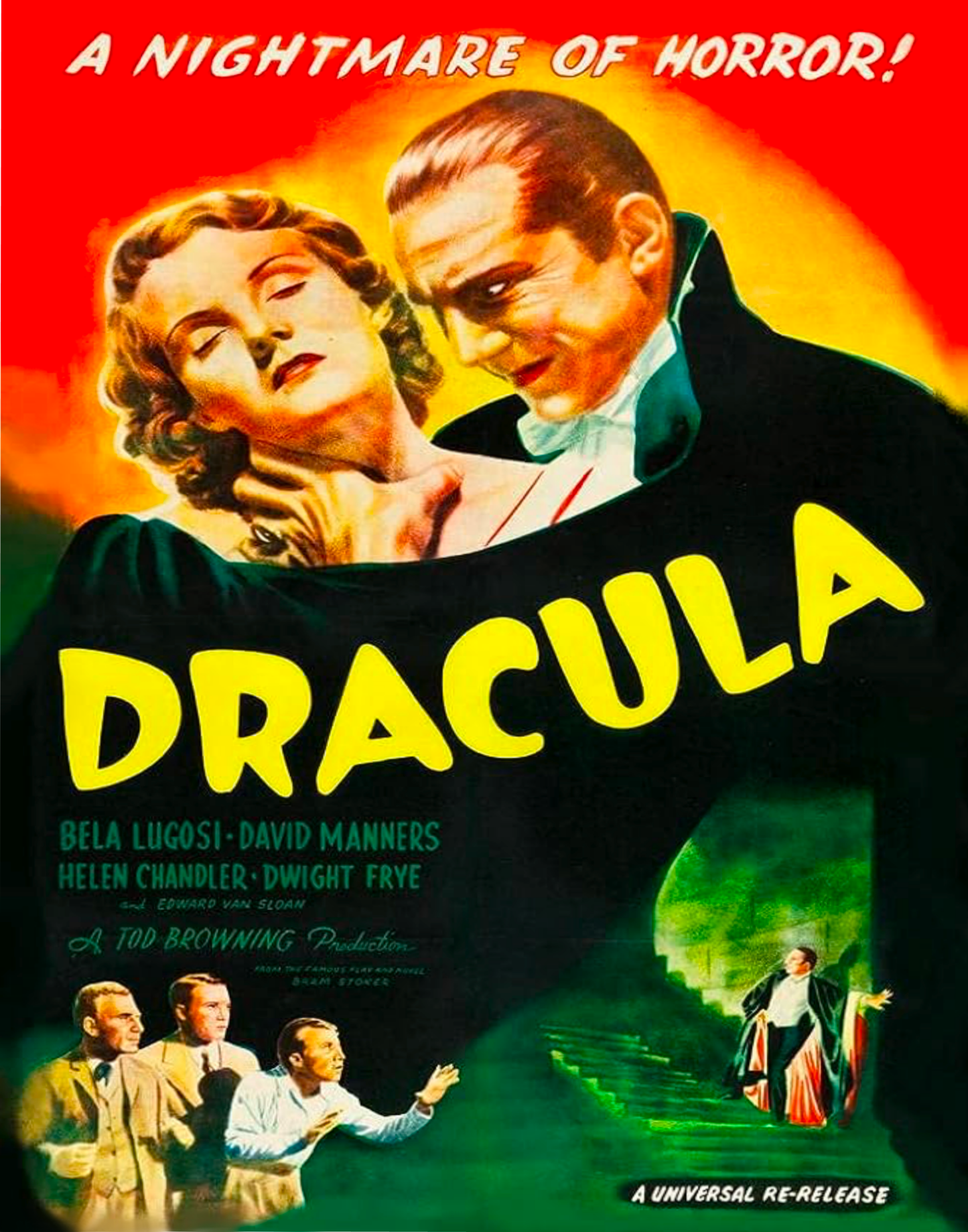 Vintage Dracula Horror Movie Poster Canvas Print Goth Wall Art Halloween Wall Hanging - Gothic & Alternative Gift - Haunted