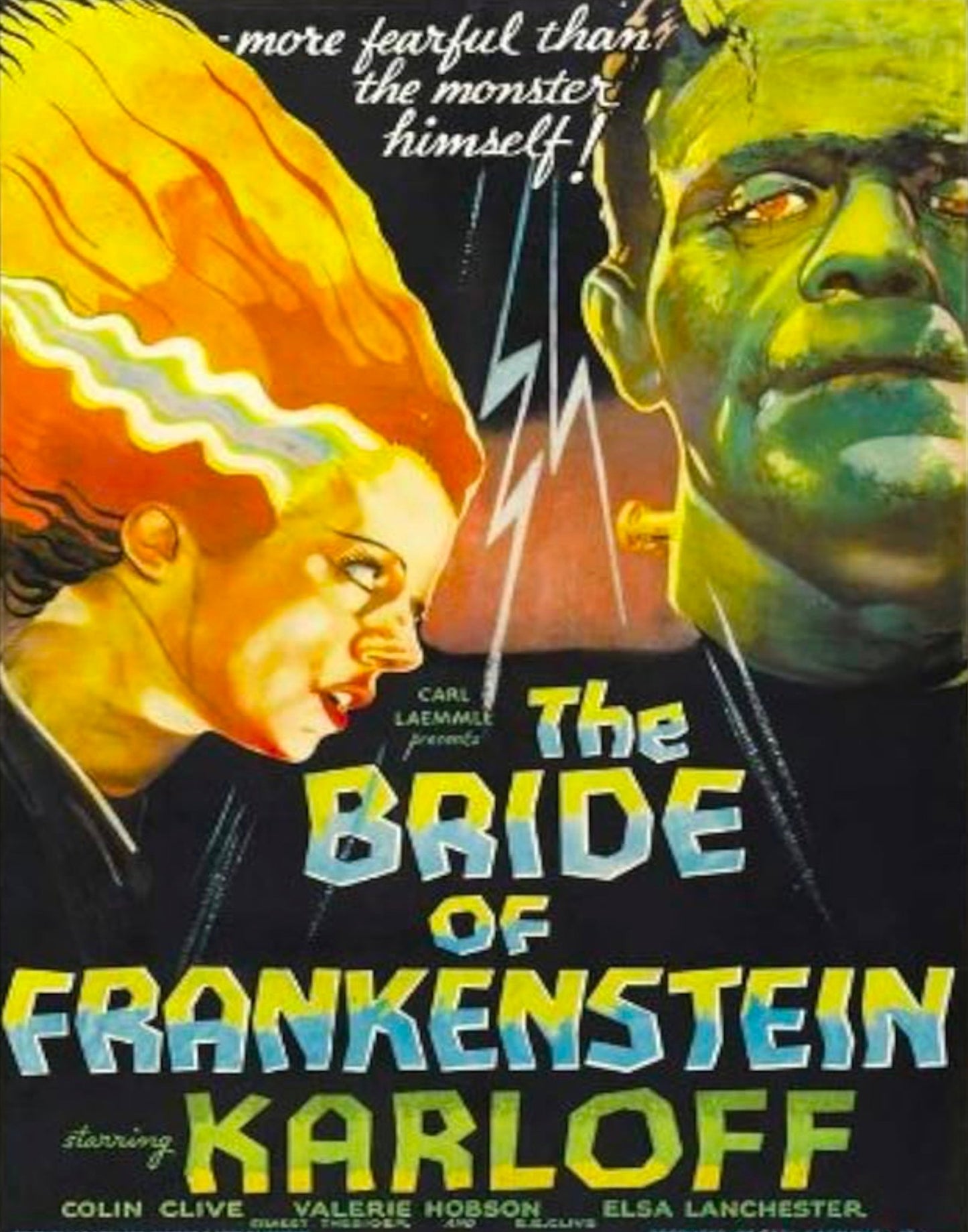 Vintage Frankenstein Movie Poster Canvas Print Goth Wall Art Wall Hanging - Gothic & Alternative Gift - Haunted