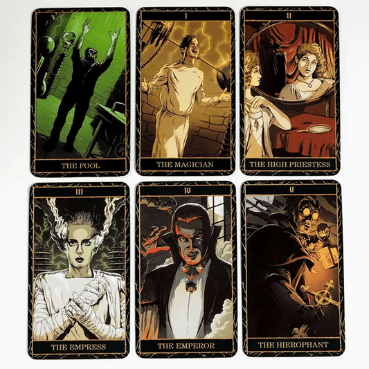Vintage Monsters Tarot Card Deck Witch Supplies - Gothic & Alternative Gift - Haunted