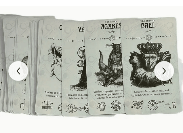 Vintage Occult Tarot Card Deck Witch Supplies - Gothic & Alternative Gift - Haunted