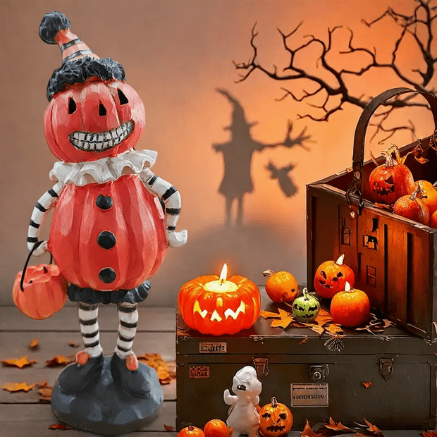 Vintage Retro Halloween Black Cat, Jack O Lantern Home Decor - Gothic & Alternative Gift - Haunted