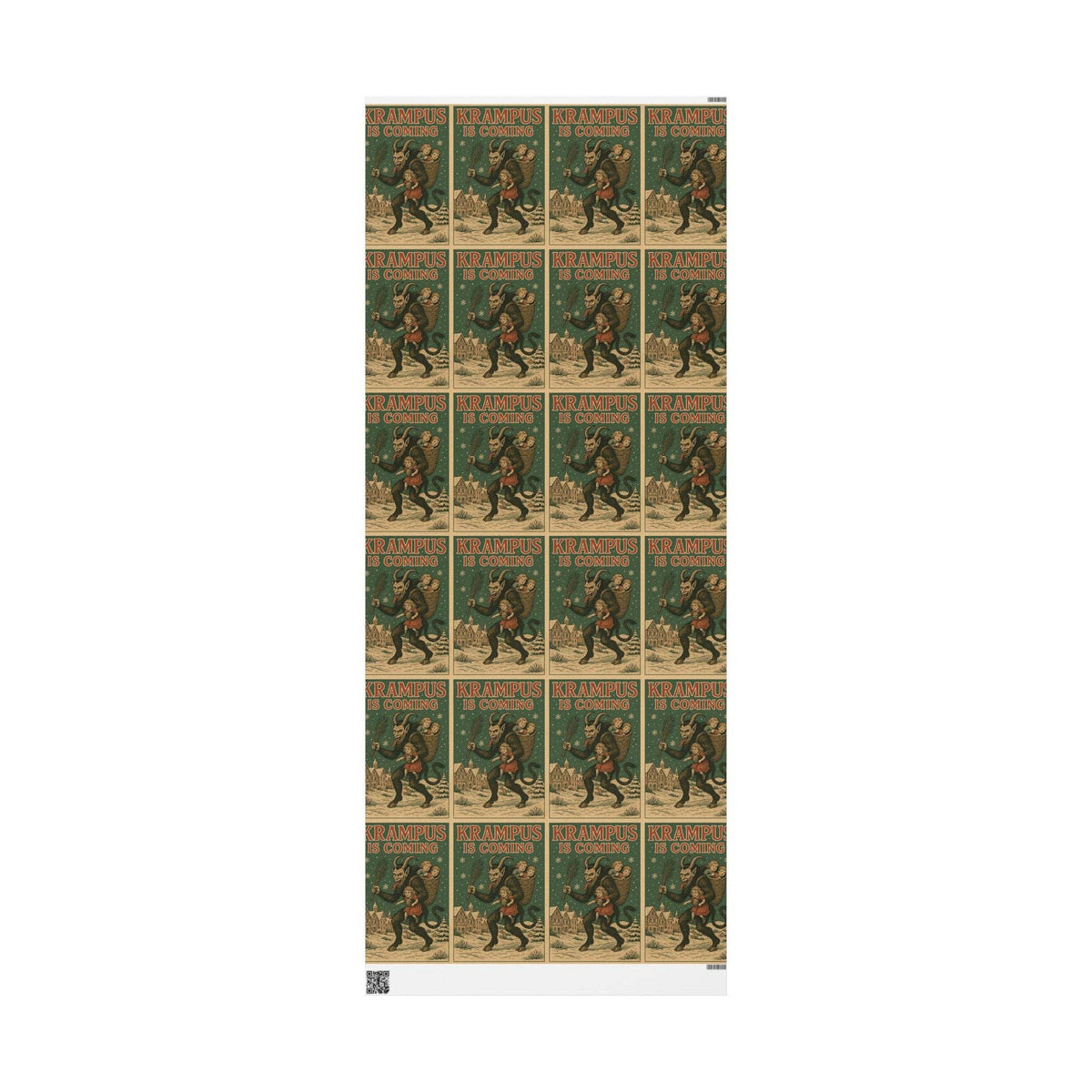 Vintage Style Krampus is Coming Gift Wrapping Paper Roll Wrapping Paper - Gothic & Alternative Gift - Haunted