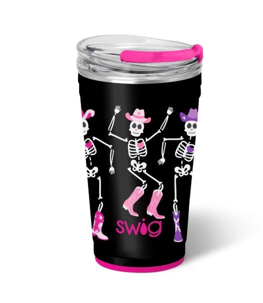Western Cowboy Skeleton Let's Go Ghouls Party Tumbler SwigLife Drinkware - Gothic & Alternative Gift - Haunted