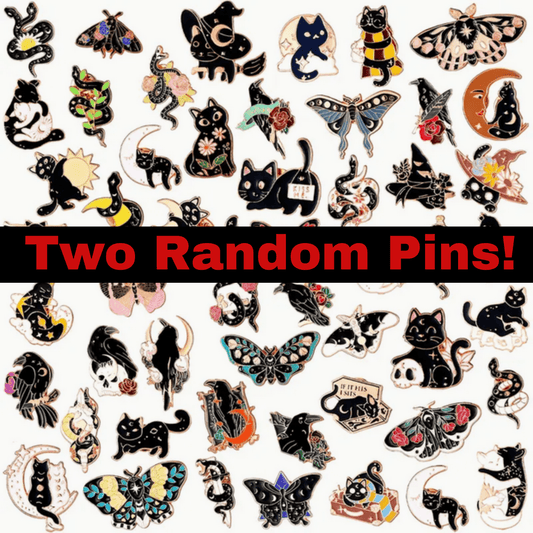 Whimsical Black Cat Gothic Enamel Pin two for $10.50 Accessories - Gothic & Alternative Gift - Haunted