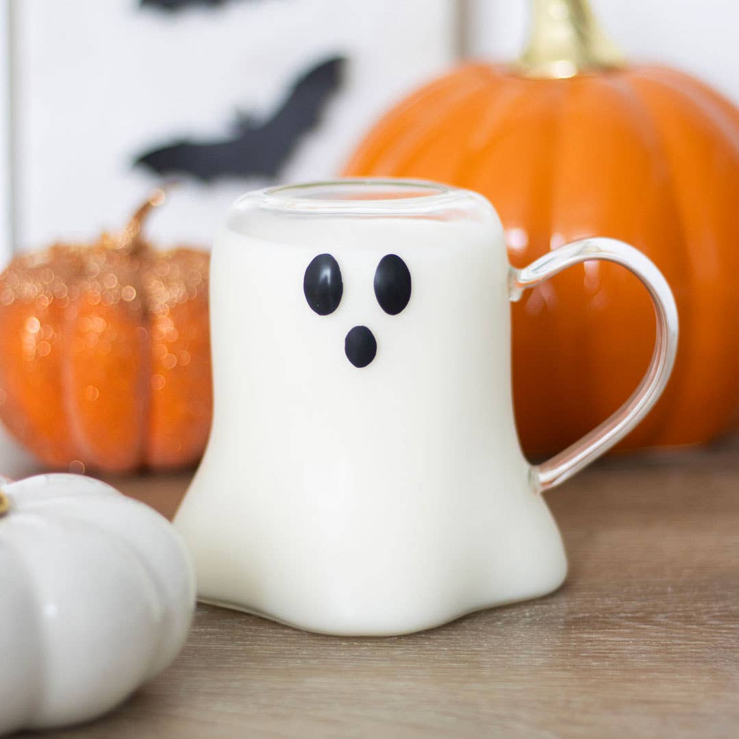 Whimsical Ghost Glass Mug Drinkware - Gothic & Alternative Gift - Haunted