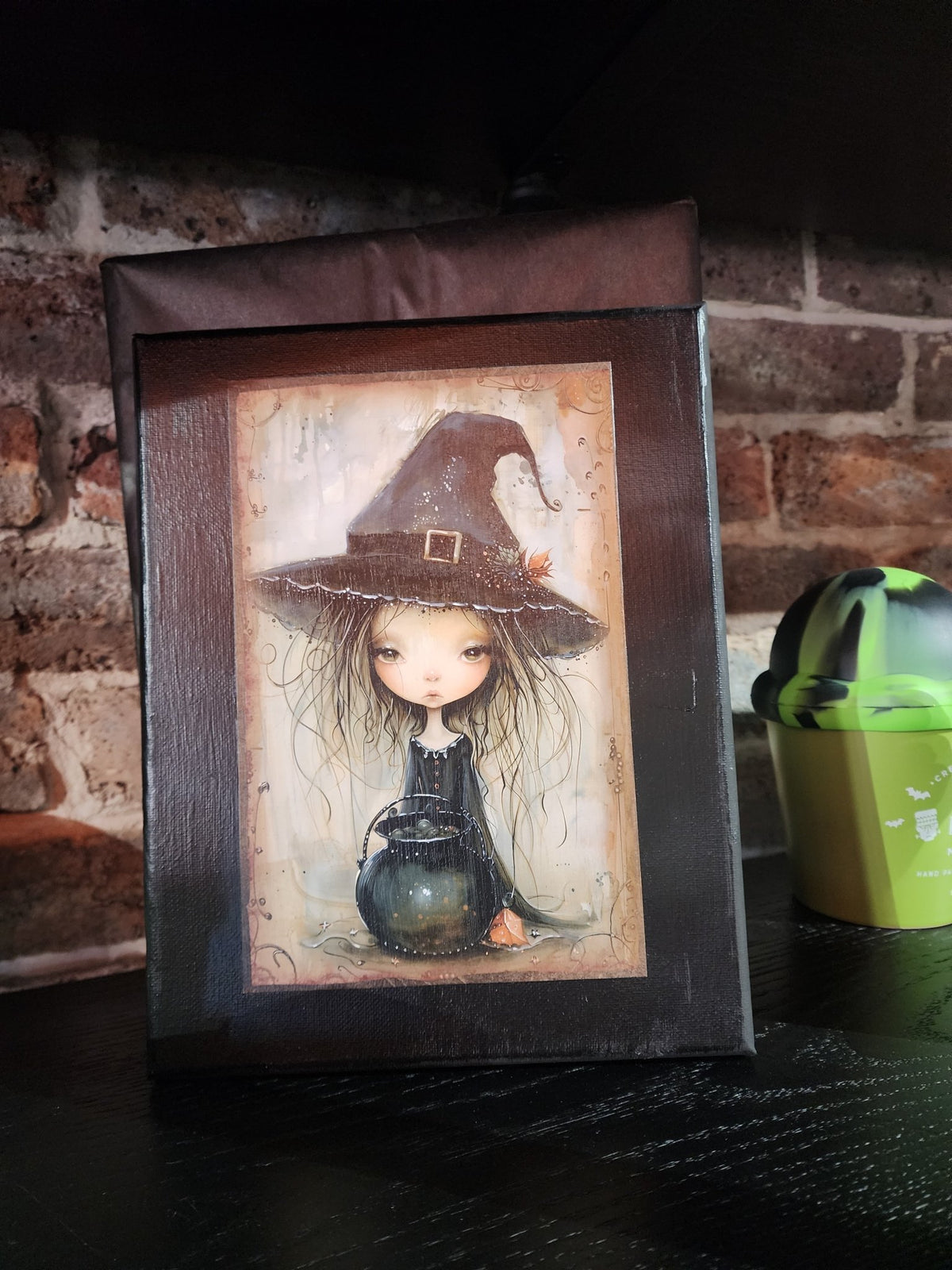 Whimsical Witch Print on Canvas Wall Hanging - Gothic & Alternative Gift - Haunted