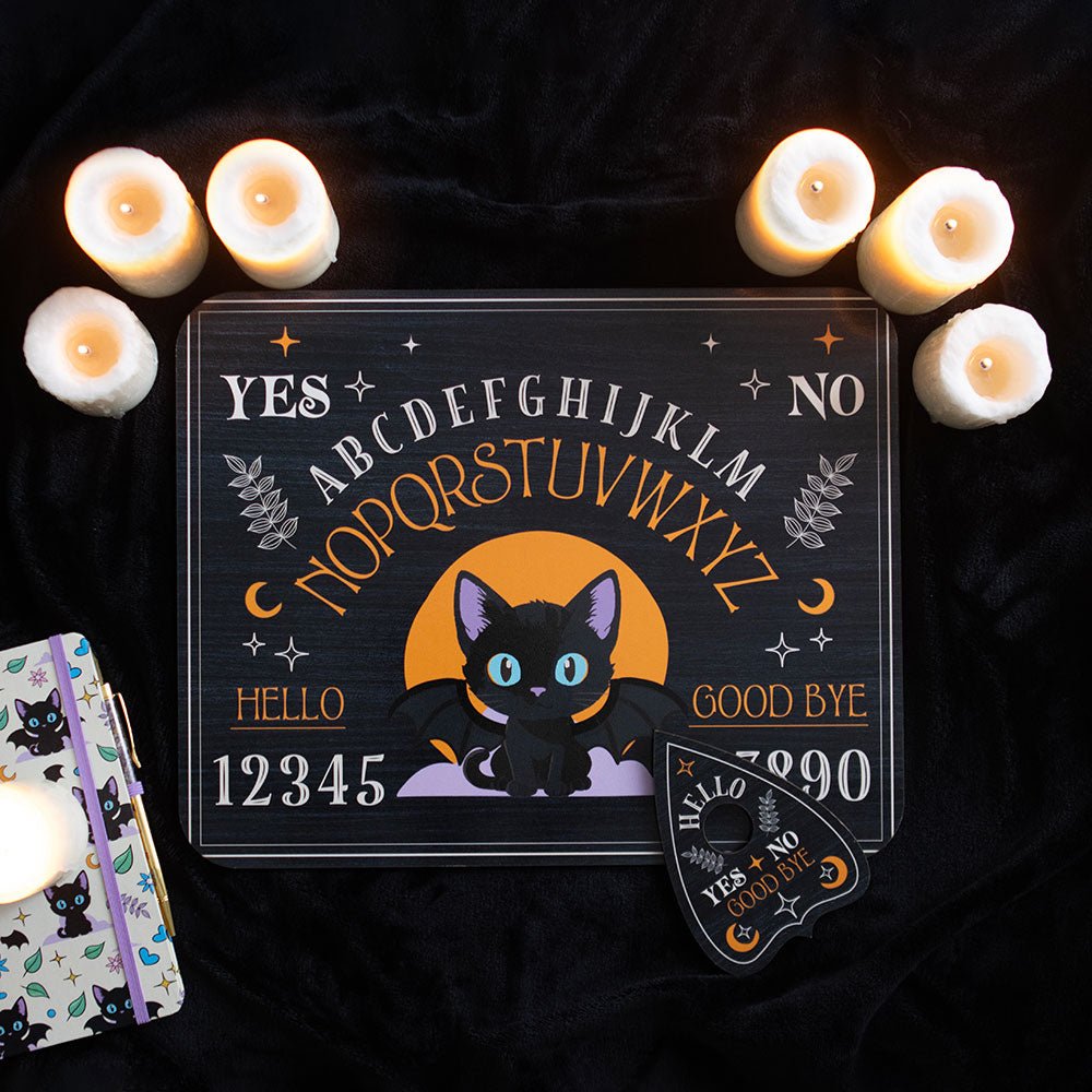 Whimsigoth Black Cat Gothic Talking Board Witch Supplies - Gothic & Alternative Gift - Haunted