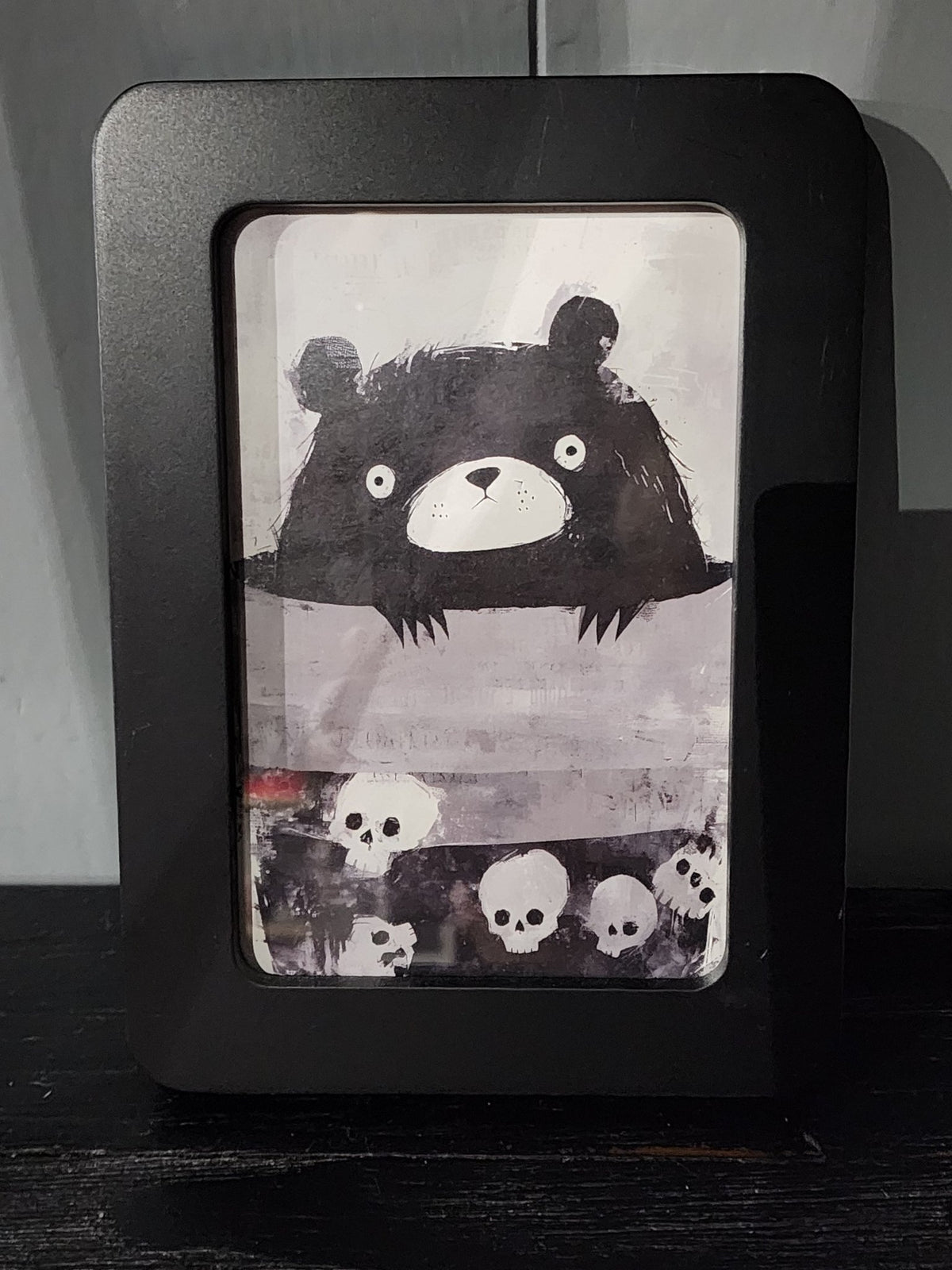 Whimsigoth Creepy Cute Bear and Skulls Gothic Framed Print Wall Hanging - Gothic & Alternative Gift - Haunted
