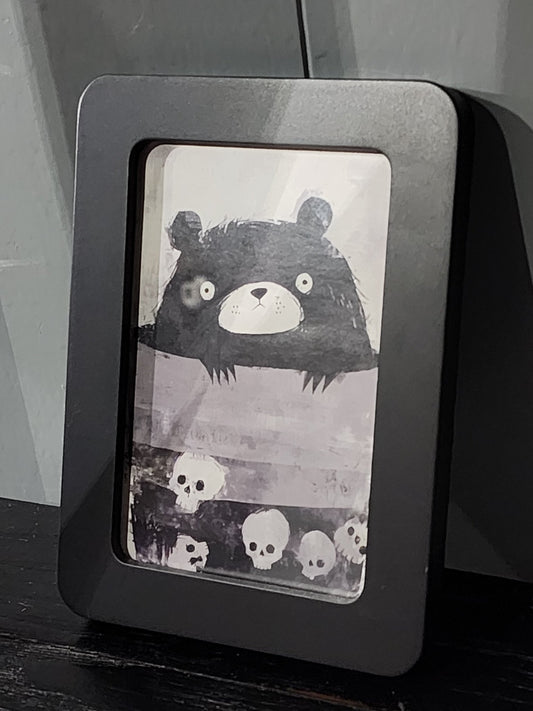 Whimsigoth Creepy Cute Bear and Skulls Gothic Framed Print Wall Hanging - Gothic & Alternative Gift - Haunted