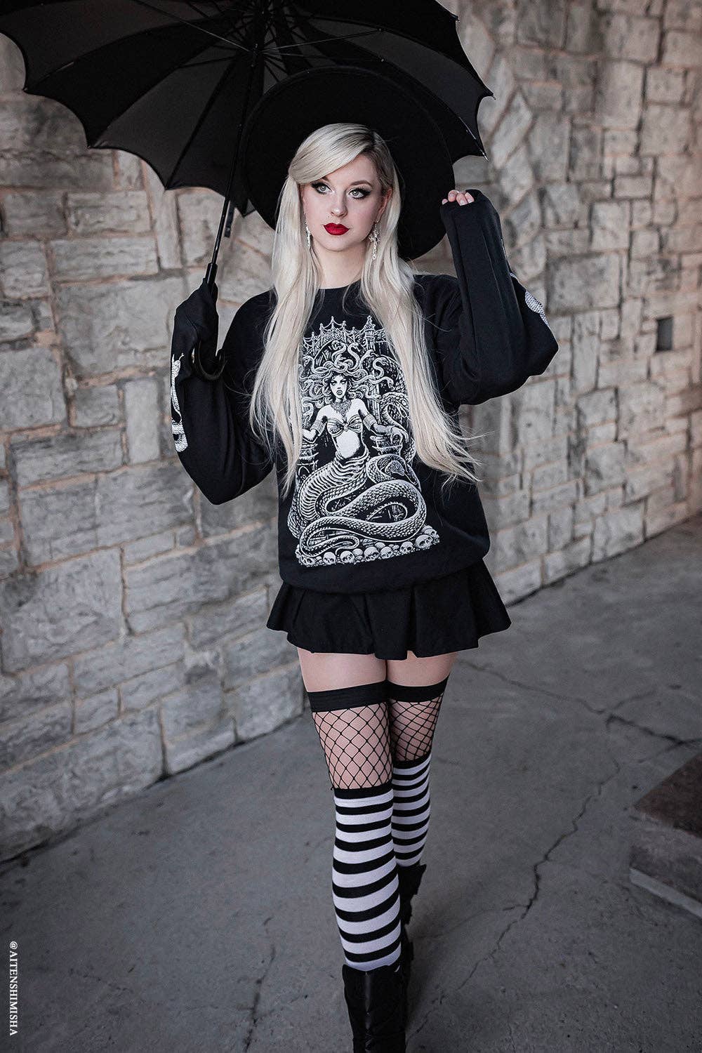 White Garter Thigh High Socks Goth Victorian Cosplay Clothing Accessories - Gothic & Alternative Gift - Haunted