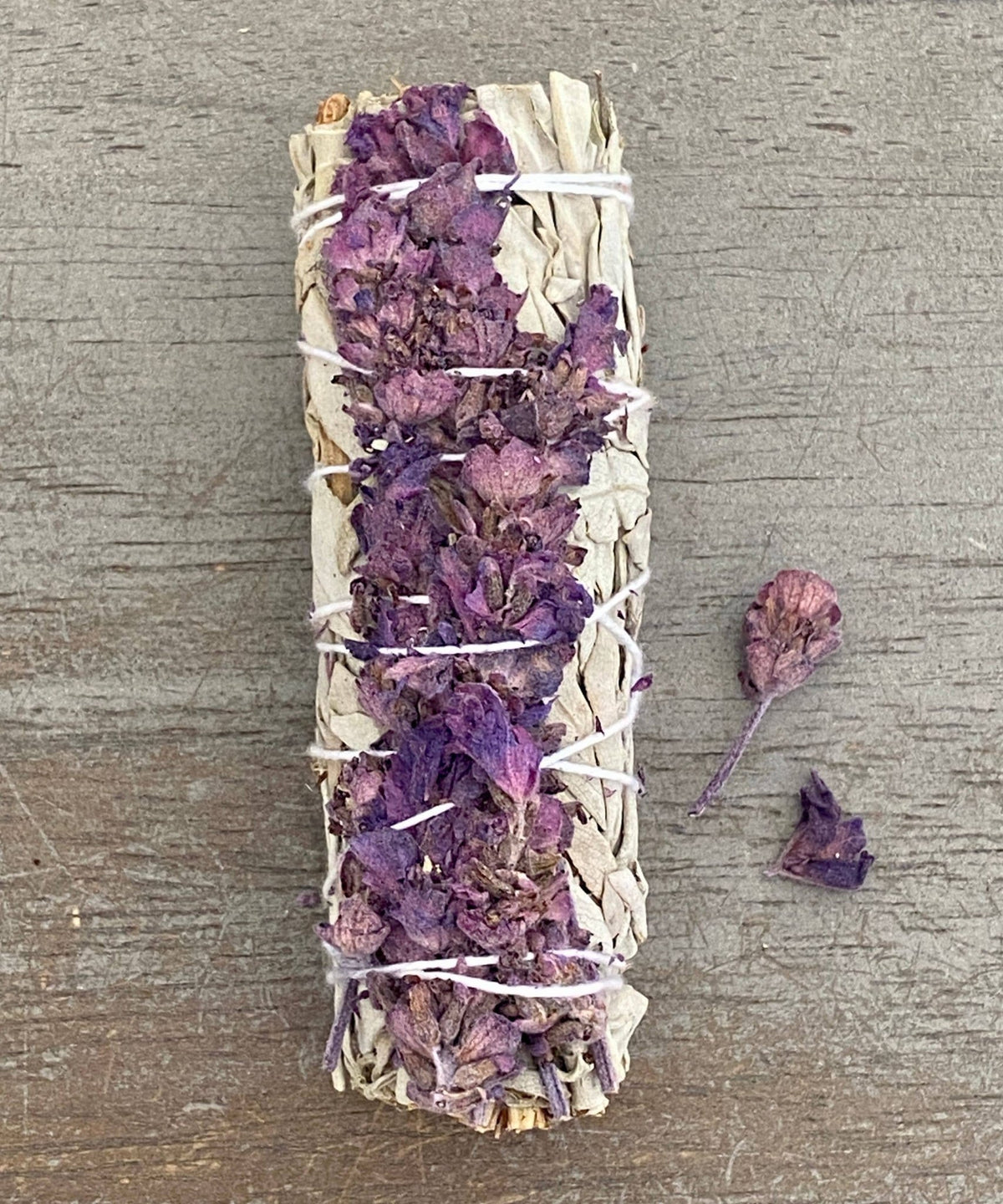 White Sage Lavender Flowers Smudge Stick Witch Supplies - Gothic & Alternative Gift - Haunted